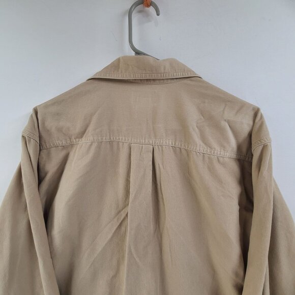 L.L. Bean Shaket Button Up Collard Long Sleeve Tan Men's Size L Fall Casual - Picture 6 of 7